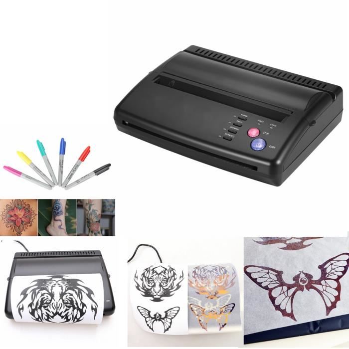 Copieur Thermique Machine De Transfert Tatouage Dessin Imprimante Tattoo  Thermocopieur Printer A5 A4 + 6 stylos de marqueur - Cdiscount Au quotidien