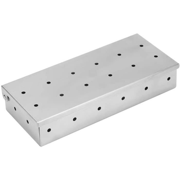 Boîte à Fumage Barbecue En Acier Inoxydable - Pour Grils Charbon/Gaz - 22x9x4 Cm - Fumoir Portable