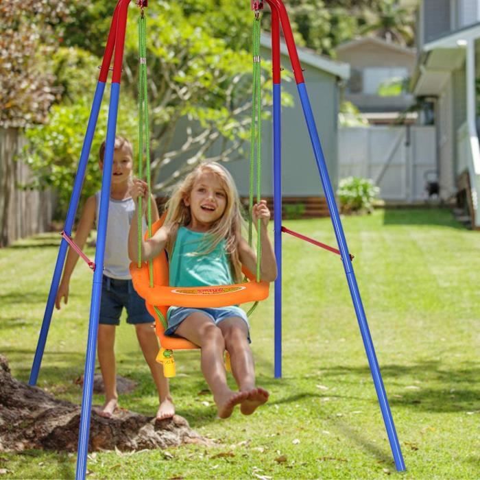 GOPLUS Balançoire Bébé pour Enfants 6 Mois-3 Ans-Portique  Triangulaire-Siège en PE avec Accoudoir et Ceinture-Charge 25KG - Cdiscount  Jeux - Jouets