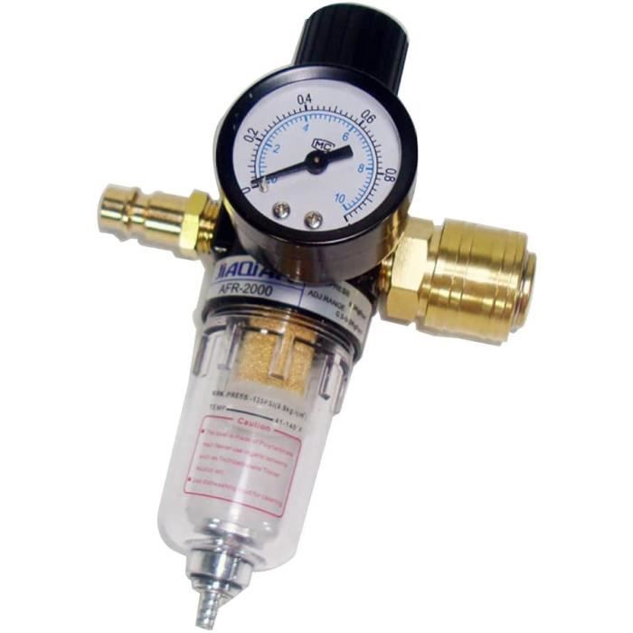 Séparateur d/'eau à air comprimé 1//4 Compresseur d/'air comprimé avec séparateur d/'eau et raccords rapides Réducteur de pression Unité de maintenance