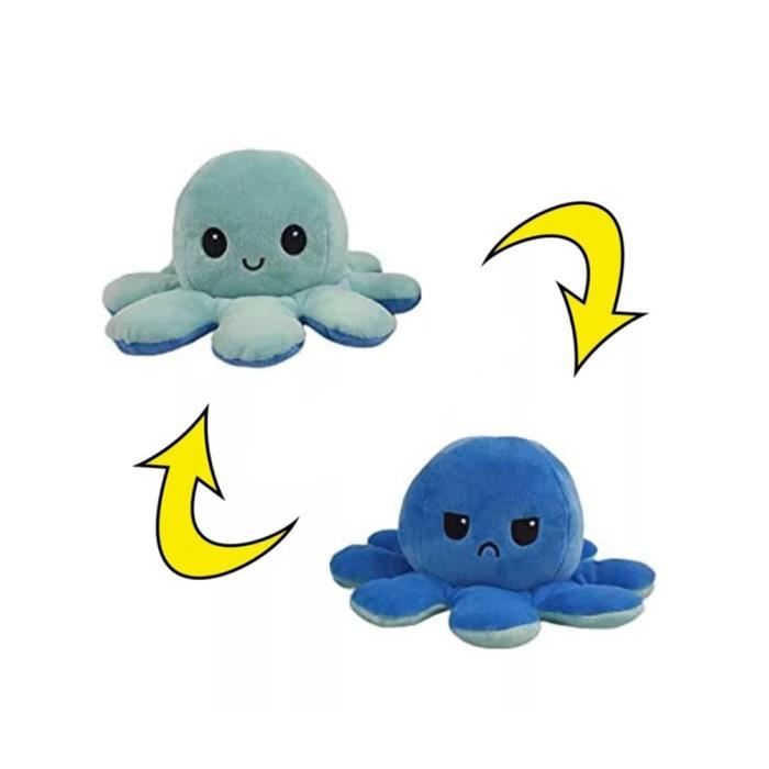 Amis Bleu Clair + Bleu Peluche Poulpe Double Face N//H Peluche Poulpe pour Enfants poup/ée Poulpe r/éversible Douce et Mignonne