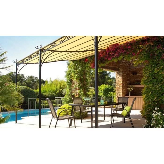 Voile D'ombrage Rectangulaire 3x2.6 M - Toile 300D étanche, Protection UV, Pour Tonnelle Ou Pergola - 3