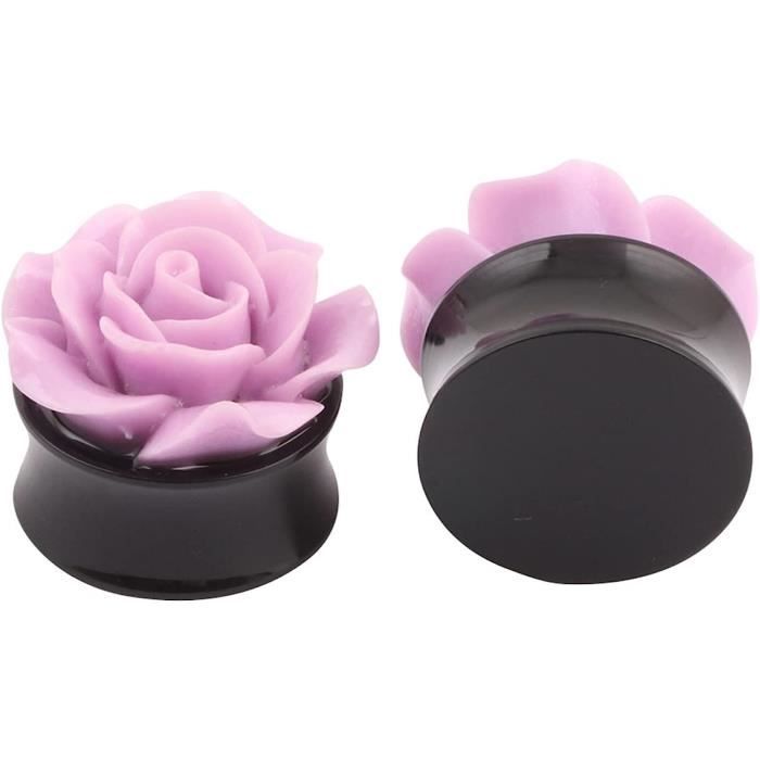 Écarteurs D'oreilles (tunnels) Acier Chirurgical - Forme Fleur Creuse, Plusieurs Tailles (14G à 30mm)