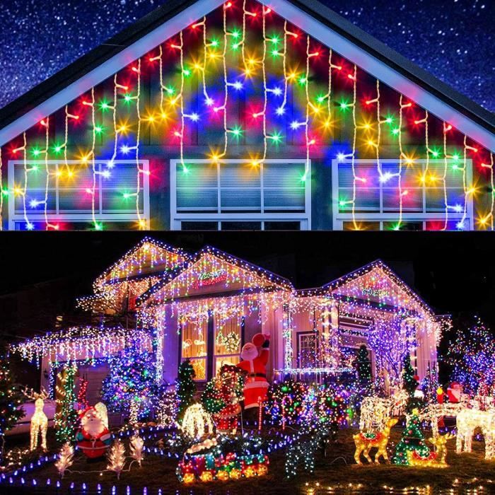 Rideau Lumineux Noel Exterieur 20M 800 Leds, Guirlande Lumineuse Rideau