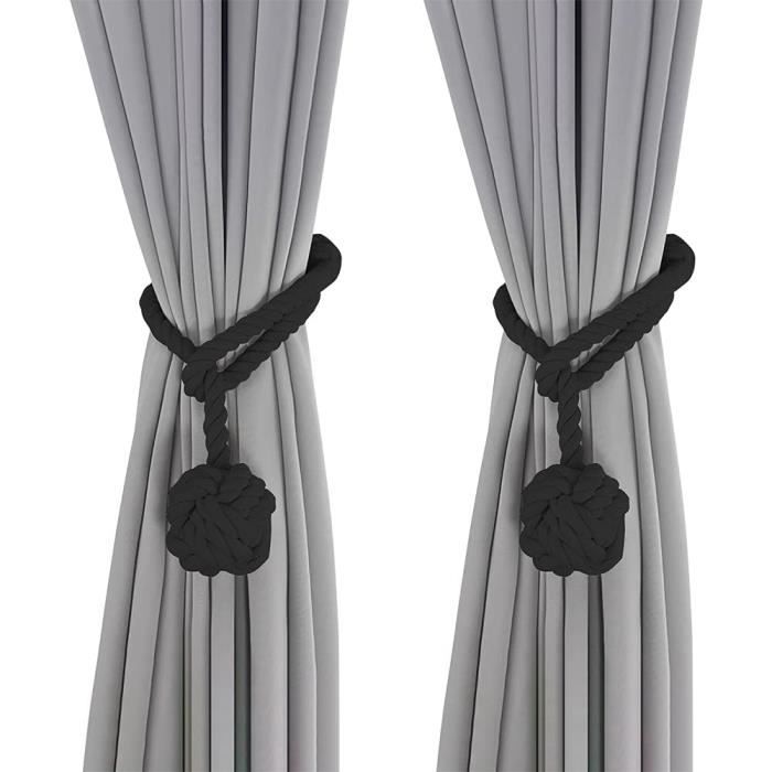 Embrasses De Rideaux Coton Naturel Lot De 4 Embrasses De Rideaux En Coton Naturel Tressé à La Main – Réglables, Sans Installation, Couleur Blanc Lot 4 Attaches Rideaux Main Blanc 22 Cm Déco Maison