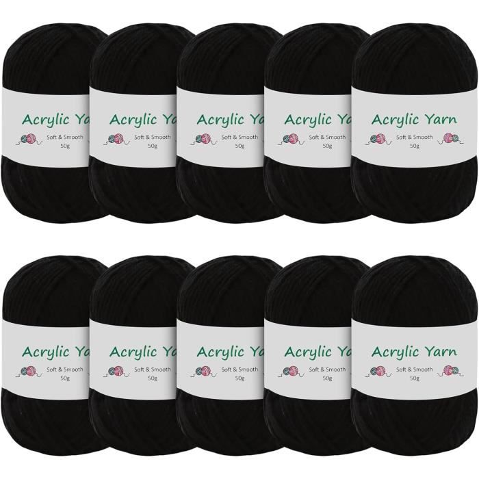 Pelotes Dégradées 400g (4x100g) - Fil Coton/acrylique/laine, Doux, Lavable - Avec Crochets Et Panier - Pour écharpes, Pulls, Plaids - 2