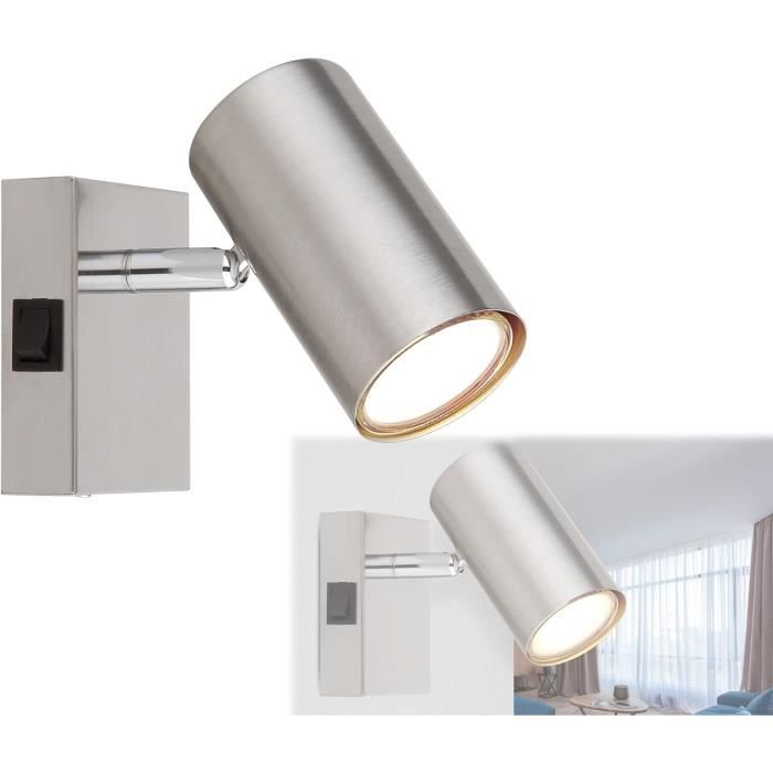 Lampe Murale Noire Avec Interrupteur Et Prise - Applique Intérieure GU10 - Pour Chambre, Salon Ou Lecture - 6