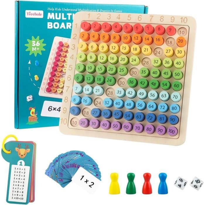 Jeu de Tableau de Multiplication Montessori en Bois pour Enfants - Jeux - Jouets