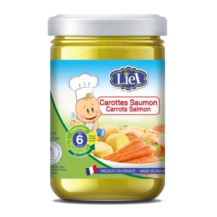 Liel Pots De Bebe Carotte Bio Et Saumon Lot De 18 0g Des 6 Mois 1 Pot 1 Repas Achat Vente Plats Cuisines Liel Pots