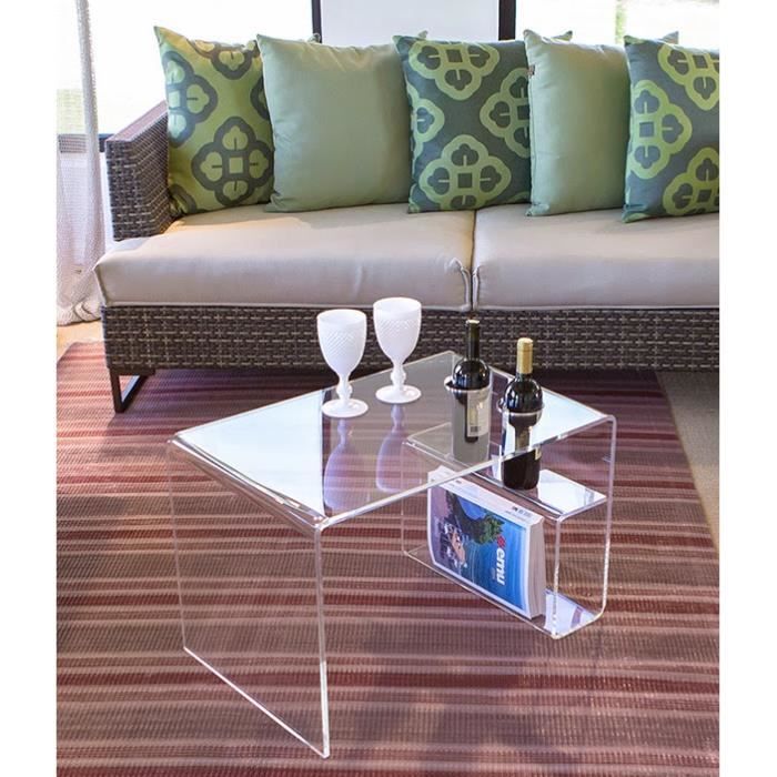 Table basse effett verre acrylique transparent table basse plexiglass