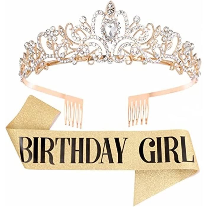 Diadème Couronne Fleur Strass Pour Fille - Mariage, Anniversaire, Bal, Décoration Cheveux élégante