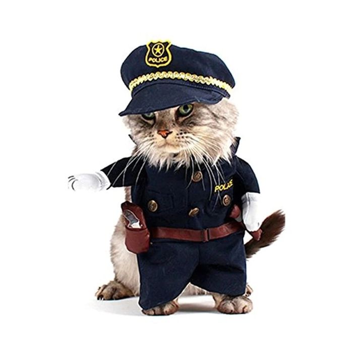 Costume pour chat et petit chien agent de police deguisement vetement