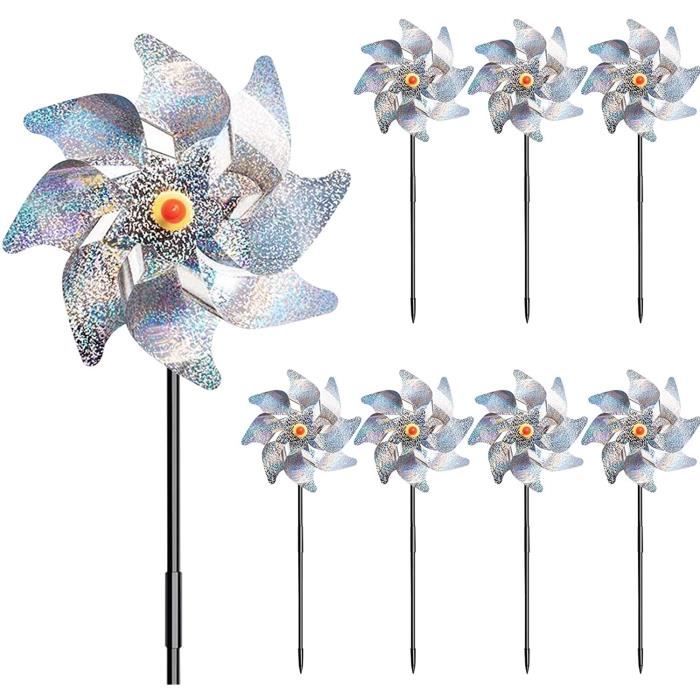 6Pcs Anti-Oiseaux Moulin À Vent,Moulin À Vent Réfléchissant