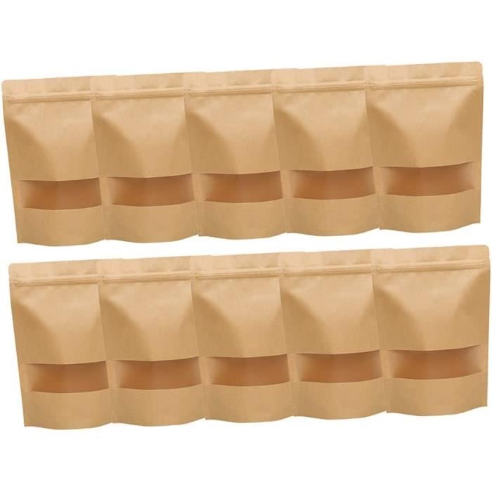 50 Pochettes à Baguettes En Papier Kraft - Jetables, Écolos - Pour Maison, Pique-nique, Restaurant - 18x3.1 Cm