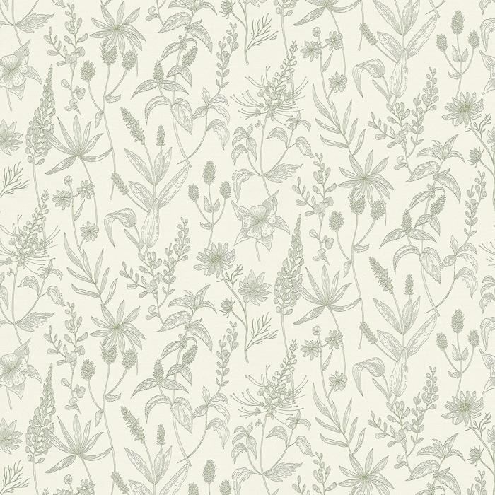 Papier Peint Fleuri Hygge Papier Peint Intissé 10.05 M X 0.53 M Brun Crème Fabriqué En Allemagne Par Livingwalls 361233 36123-3
