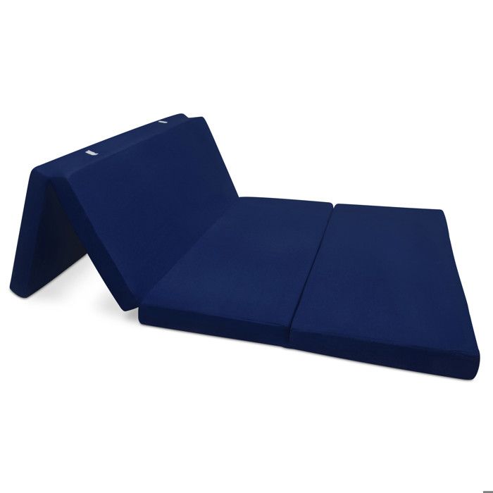 Beautissu Matelas pliant dappoint - 120x195 cm Bleu - Campix - Pouf pliable - Confortable lit dinvité - Futon