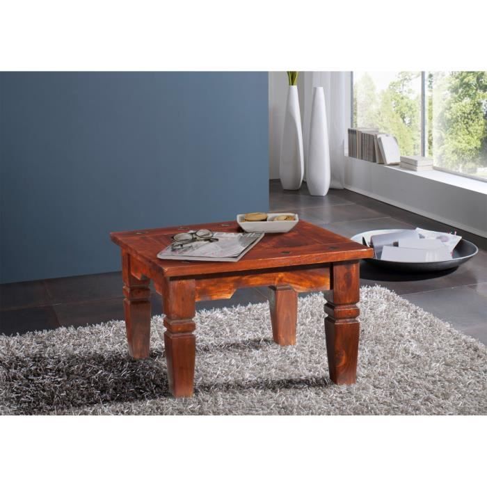 Table basse carrée 60x60cm - Bois massif dacacia laqué (Nougat) - OXFORD #426 Table basse carrée 60x60cm - Bois massif dacacia laqué (Nougat) - OXFORD #426