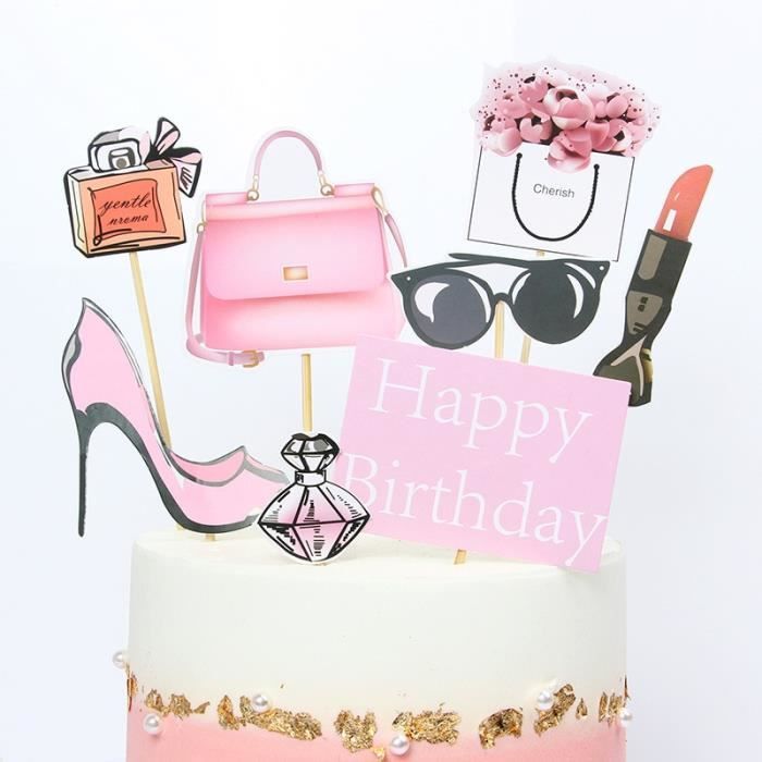 Drapeaux De Gateau Pour Femmes Decoration De Gateau De Parfum Talons Hauts Decoration De Bricolage Pour Fete Kua Cdiscount Maison