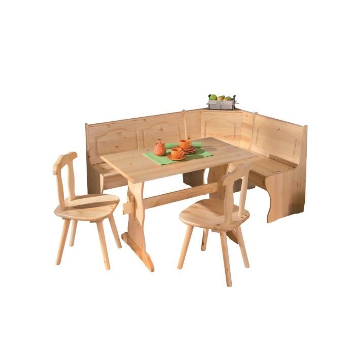 Coin Repas D Angle Avec Table Et Chaises Pin Massif Achat