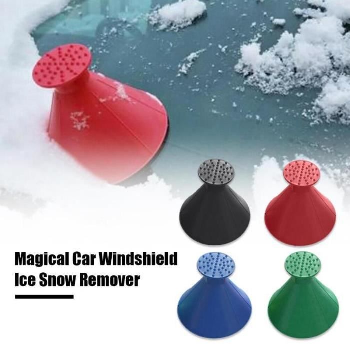 Ninonly 2Pièces Grattoir Pare Brise Voiture 2 en 1 Raclette Voiture Givre avec Poignée Antidérapante Grattoir Voiture Givre Outil de Dégel et de Déneigement pour Pare-Brise et Fenêtre Noir Bleu