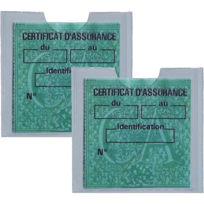 Sipany Française 2 Pochettes Porte Vignette Attestation Assurance Auto Origine France Pvc Transparent Autocollant Satisfactio