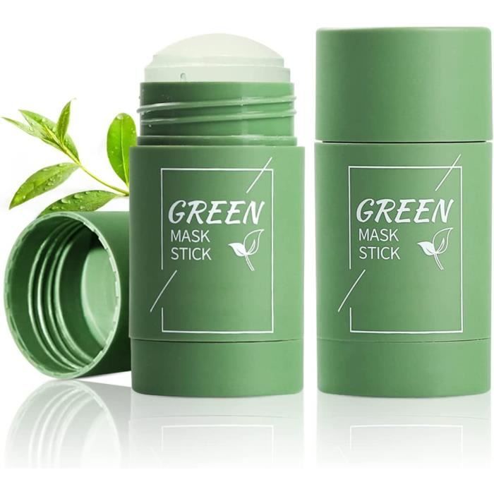 2pcs Green Mask Stick, Masque De Nettoyage Solide Point Visage Green