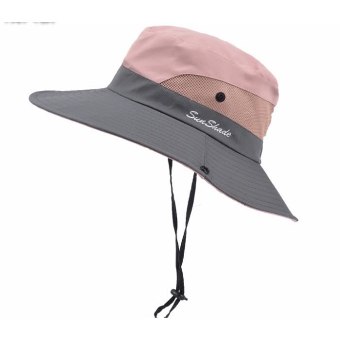 Dww-(Beige) Chapeau de paille pour femme Pare-soleil pliable UPF50 t