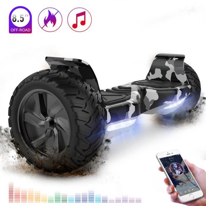 Hoverboard 8,5 pouces Hummer Tout Terrain Auto-équilibrant LED Bluetooth avec Moteur Puissant - camouflage