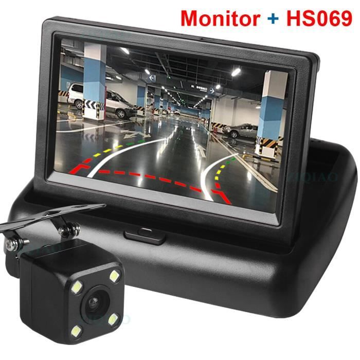 Moniteur De Recul Voiture KAKAKE - Écran LCD 480x272, Entrée V1/V2, Pare-Soleil Inclus