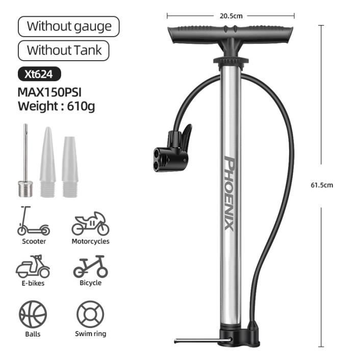 Rockible Pompe à Ballon Avec Manomètre Multifonction Pratique Pompe à Main Légère Pour Basket-ball, Sport, Accessoires De Volleyball, Noir