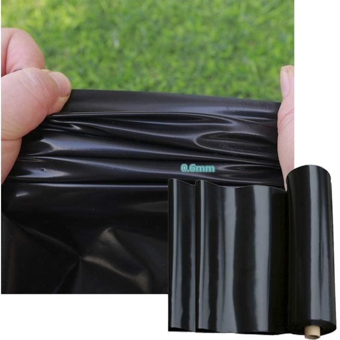 Bâche Bassin PVC Noir TeichVision 1,5mm - 2m X 1m Étanche Pour Étang, Biotope Et Piscine Naturelle