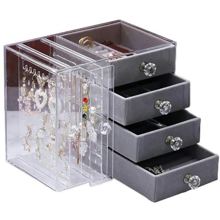 Boîte en acrylique pour colliers et boucles d'oreilles L17.5X P8.8X H25cm | MUJI