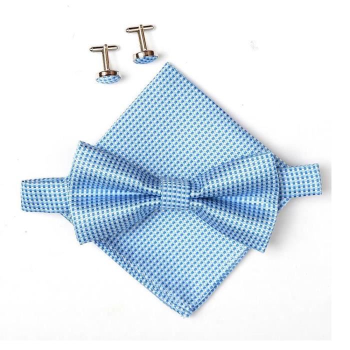 Set Complet Homme : Cravate En Soie + Pochette + Boutons De Manchette Marron - Neuf Avec étiquettes