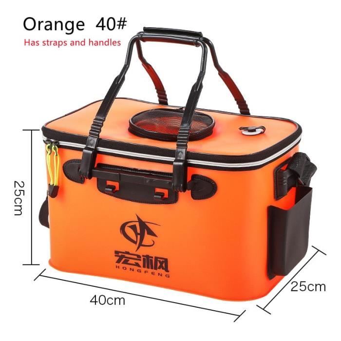 Seau De Pêche Pliable En EVA 40cm - Idéal Appâts Vivants Et Rangement Portable