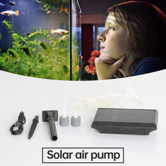 Pompe à Oxygène Solaire Pour Bassin/aquarium - Avec Pierre à Bulles Et Tuyau - Flottante - Écologique - Pour Fontaine Et étang