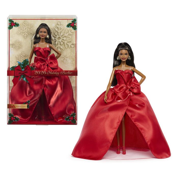Poupée BARBIE Joyeuses Fêtes Brune JJX66 Édition spéciale Tenue festive Collection