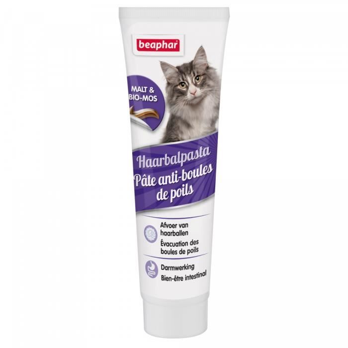 Pâte au malt - BEAPHAR - 250 G - Anti-boules de poils - Favorise lévacuation - Pour chats Pâte au malt - BEAPHAR - 250 G - Anti-boules de poils - Favorise lévacuation - Pour chats