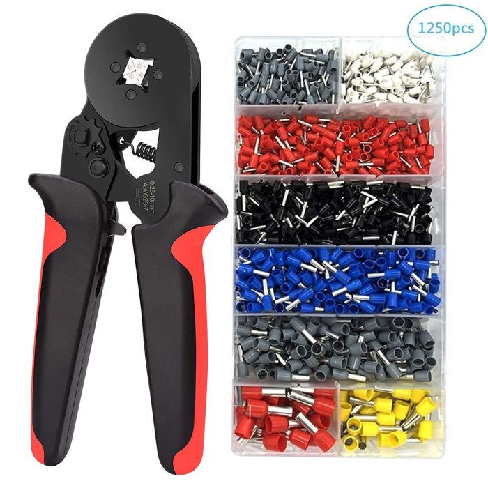 Pince à Sertir - BYONDSELF - 1250 Embouts de Câble - 025 -10mm² - Outil de Sertissage pour Électricien - Rouge