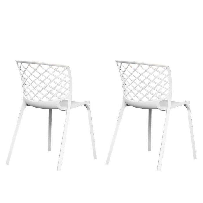 lot de 2 chaises empilable gamera  blanche blanc plastique / abs inside75