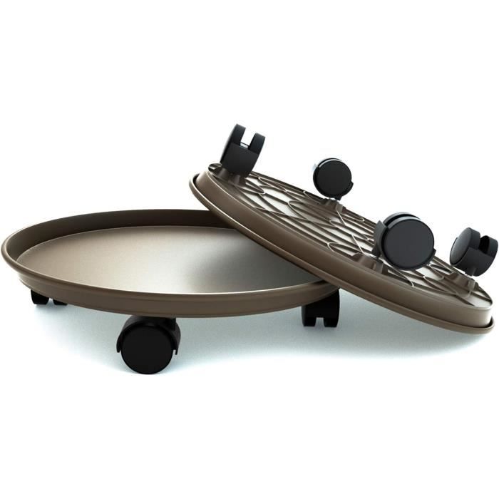 Soucoupe Pot Fleur Roulettes,Rond Plateau Support Mobile Pour Plantes