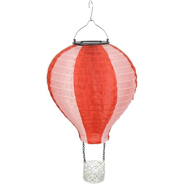 Lanterne Solaire Décorative En Forme De Montgolfière - Flamme Vacillante, Pour Jardin, Terrasse, Fêtes (Résistante Aux Intempéries)