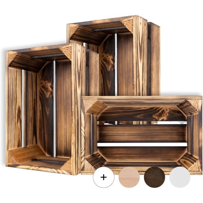 Caisse En Bois Avec Couvercle - Dimensions 40x30x23 Cm, Pin Et épicéa Naturel, Prête à L'emploi