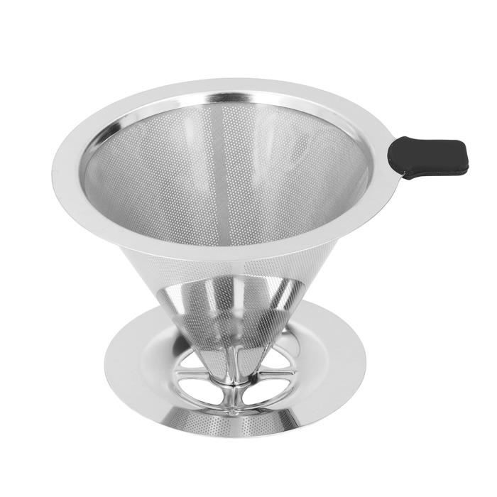 Filtre à Café Réutilisable En Inox – Goutteur Pour 1 à 2 Tasses, Double Couche, Sans Papier, Facile à Nettoyer