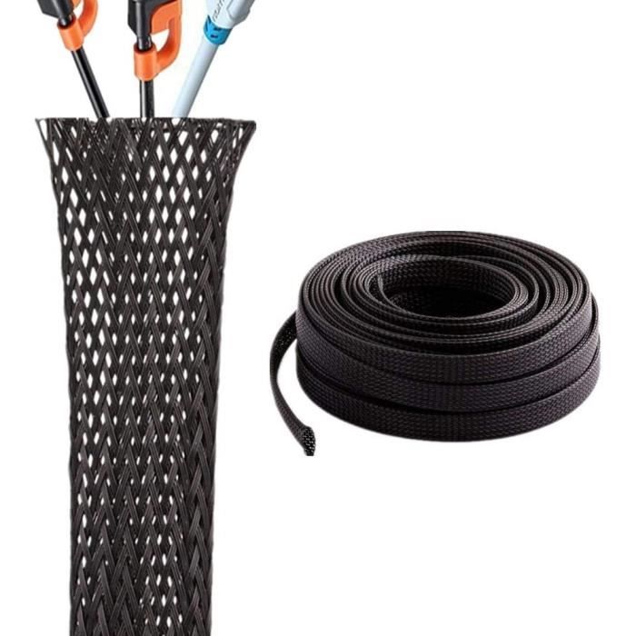 Sourcing Map 76mm Câble PET Envelop. Gaine Tressée Extensible 3 M