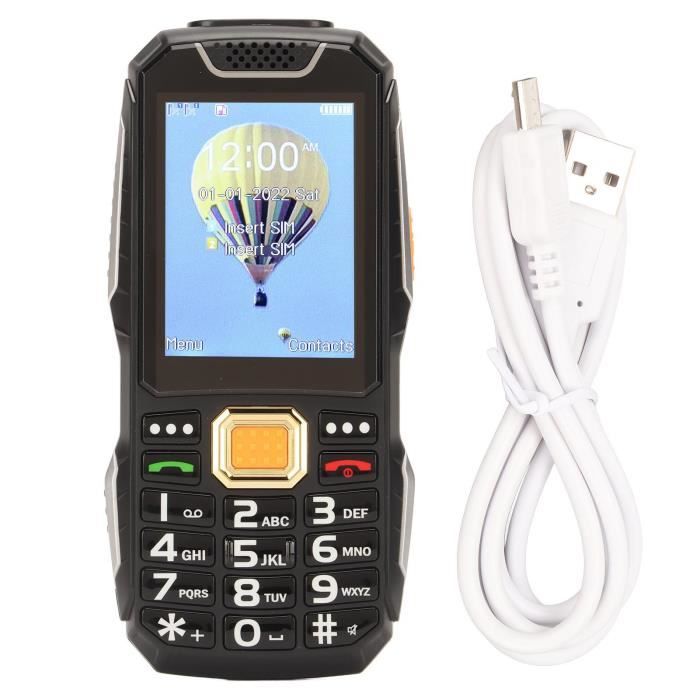 Téléphone Portable Robuste PHONEMAX Q8 101 - 2G, écran 2,4 Pouces HD, Noir - Neuf