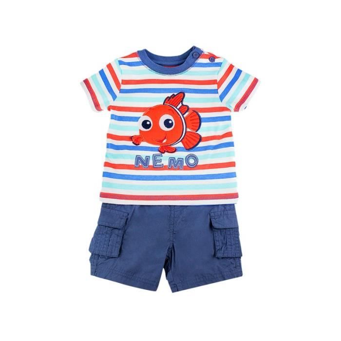 Ensemble Vetement Bebe Garcon Nemo 3 6 Mois Short Et Tee Shirt Raye Disney Idee Cadeau Naissance Bleu Bleu Cdiscount Pret A Porter