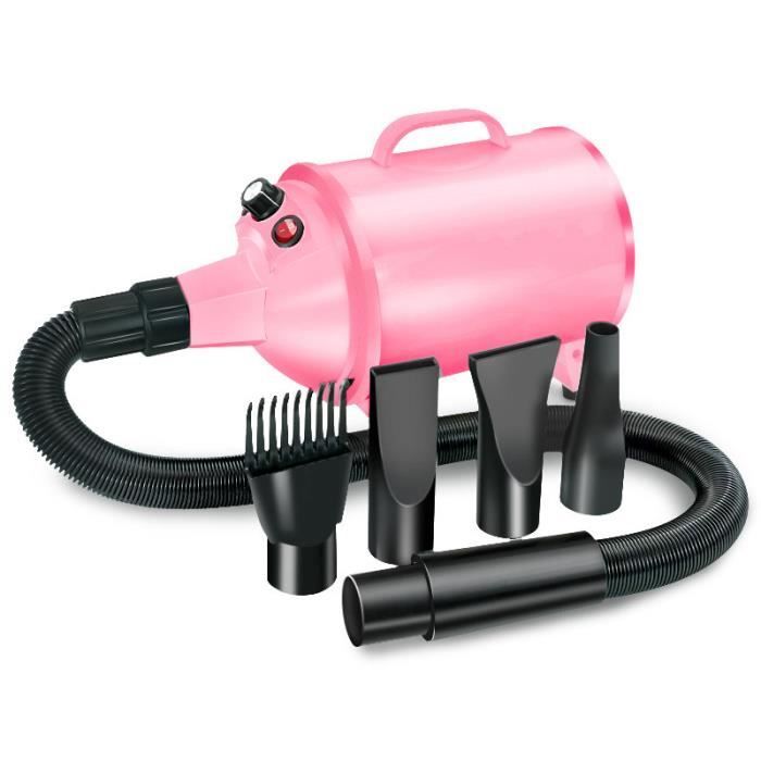 Comparer les prix de Séchoir Sèche-Poils Toilettage pour Chiens Chats Animaux 2800W - Chaleur et Vitesse Réglable,Fiche Standard française (Rose)