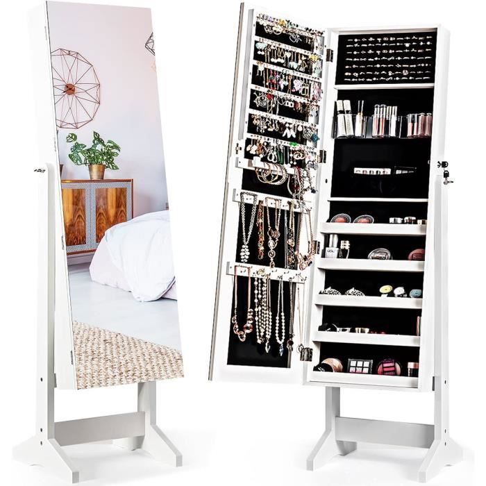 Boîte à Bijoux Déco Avec Miroir 3 Compartiments 21x9x15 Cm - Neuf Avec étiquettes