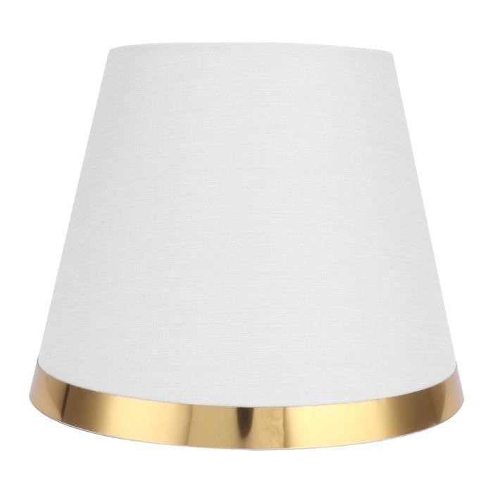 Abat-jour Tambour En Tissu Blanc LOLIPPYY - 30x25x20cm - Douille E14 - Pour Lampe De Table, Salon