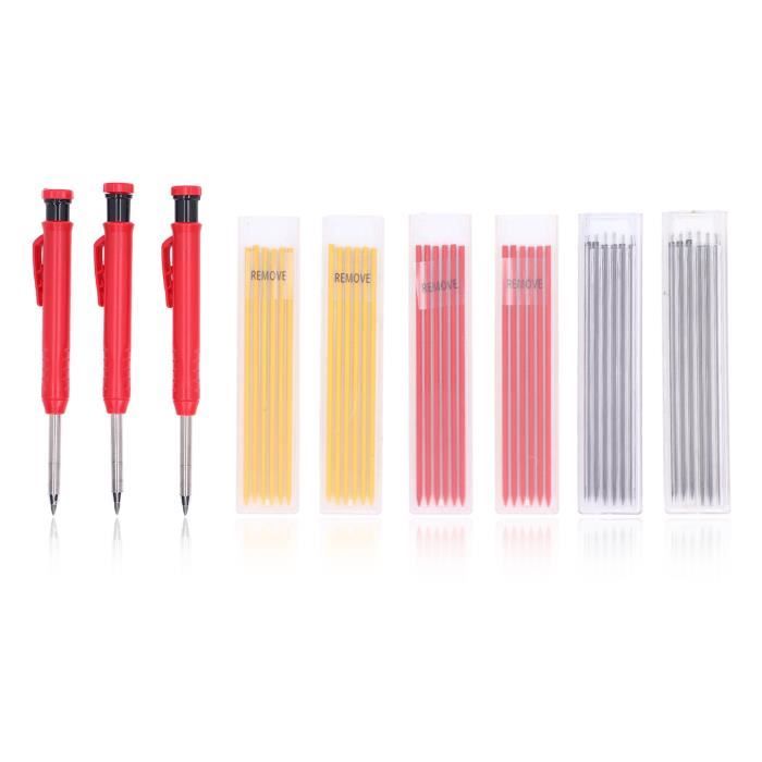 Recharges De Crayons Charpentier Frypay - 12 Pièces Graphite 2.8mm HB - Pour Marquage Bois Et Surfaces Dures